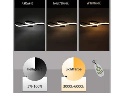 NETTLIFE Lámpara Colgante LED Silicona Negro Diam.75cm Regulable con Mando a Distancia Diseño Moderno para Estudio Salón Cocina Oficina 47W