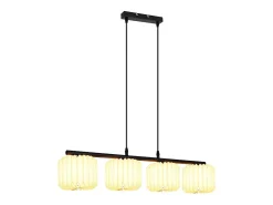 NETTLIFE Lámpara colgante vintage para mesa de comedor, lámpara colgante para salón, comedor, 4 luces, color blanco