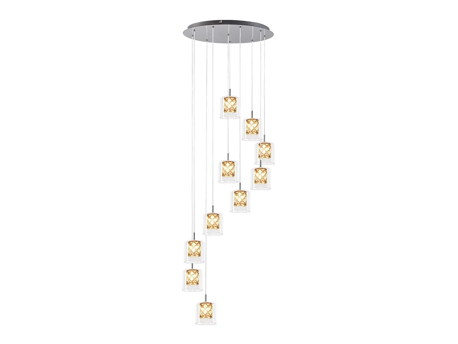 NETTLIFE Lámpara colgante moderna de cristal G9 para comedor, altura ajustable