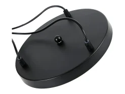 NETTLIFE Lámpara Colgante de Metal Negro Diam.25cm E27 Vintage Rústica Redonda 3 Bombillas Lámpara de de Metal Natural de Ratán Retro para Dormitorio