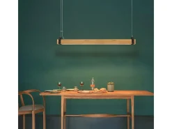 NETTLIFE Lámpara Colgante LED Vintage Regulable Diam.100CM Madera y Metal 19W Lámpara de Industrial para Salón Dormitorio Oficina