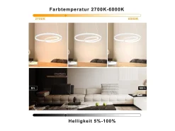 NETTLIFE Lámpara Colgante LED Moderna Hierro 34W Blanco Diam.40cm Regulable Un diseño creativo para Salón Dormitorio Cocina
