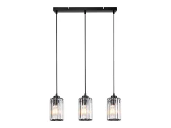 NETTLIFE Lámpara colgante moderna de cristal negro para mesa de comedor, 3 llamas, E27