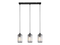 NETTLIFE Lámpara colgante moderna de cristal negro para mesa de comedor, 3 llamas, E27