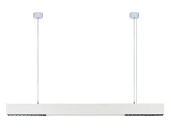 NETTLIFE Lámpara Colgante LED 32W Blanco Diam.107CM Moderna Aluminio Regulable Altura Regulable con Diseño Largo Lineal para