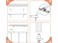 NETTLIFE Lámpara colgante de metal negro diámetro 44 cm GU10 3 bombillas salón industrial moderno para interior cocina dormitorio