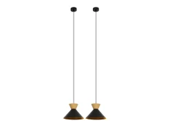 NETTLIFE Lámpara colgante vintage para comedor, 2 lámparas colgantes negras, lámpara colgante industrial E27, metal retro