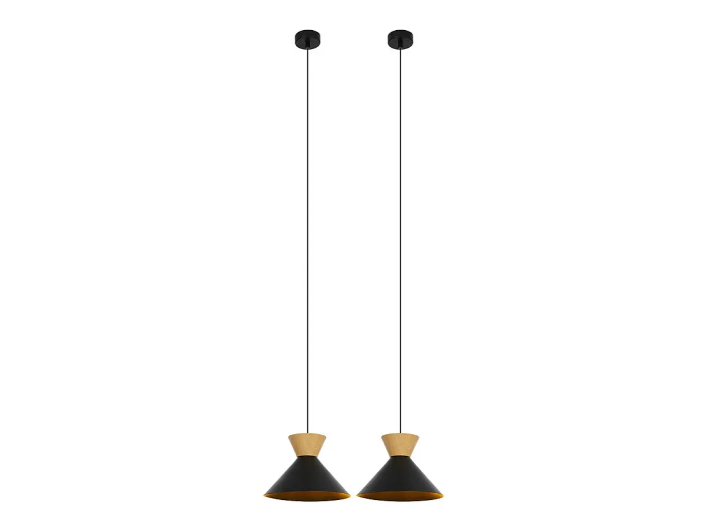 NETTLIFE Lámpara colgante vintage para comedor, 2 lámparas colgantes negras, lámpara colgante industrial E27, metal retro