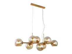 NETTLIFE Lámpara colgante de cristal LED Diam.105 cm E27 con 8 bombillas de bola Lámpara LED para sala de estar, dormitorio, iluminación interior