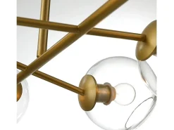 NETTLIFE Lámpara colgante de cristal LED Diam.105 cm E27 con 8 bombillas de bola Lámpara LED para sala de estar, dormitorio, iluminación interior