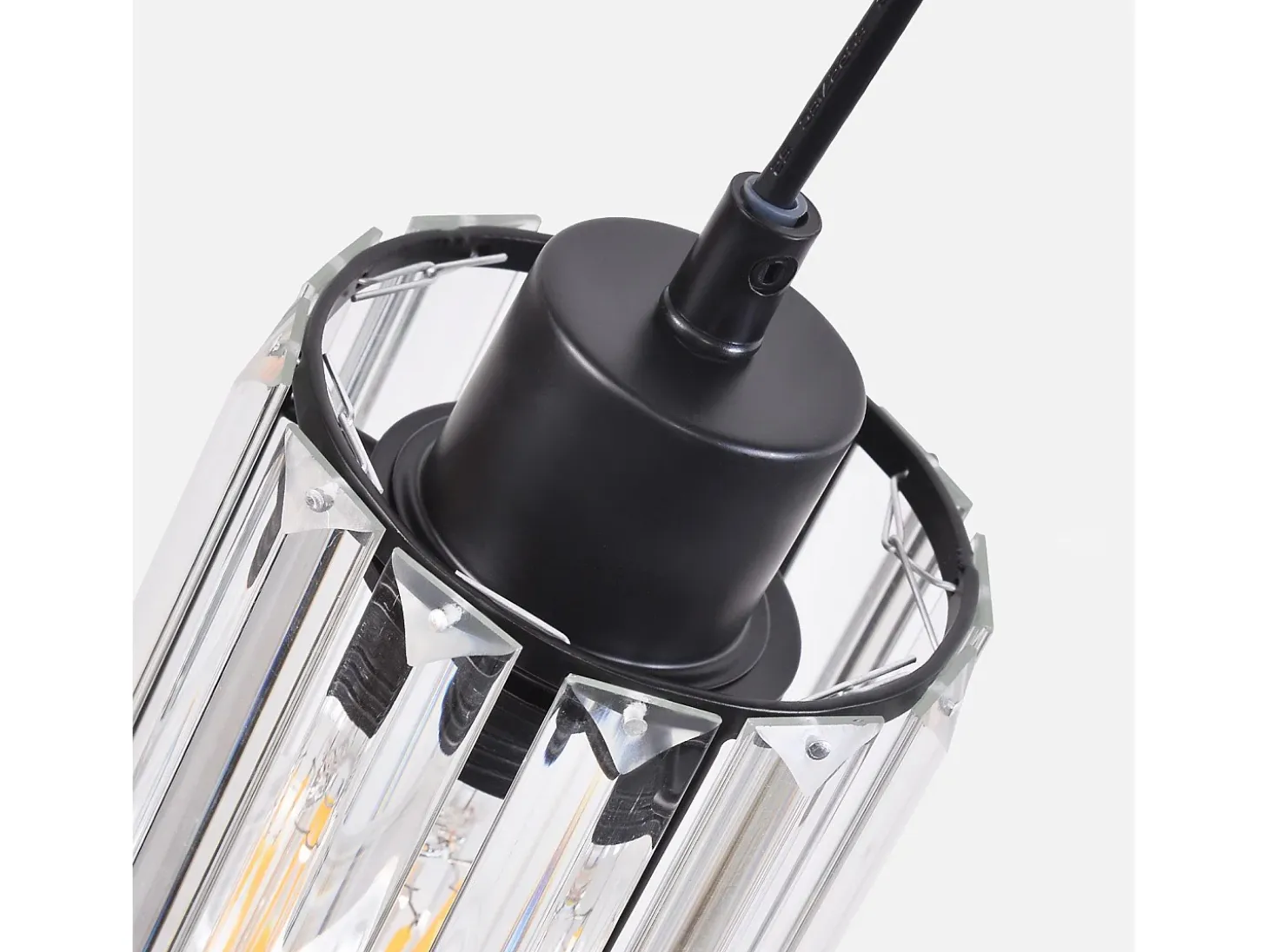 NETTLIFE Lámpara colgante moderna de cristal negro para mesa de comedor, 4 llamas, E27