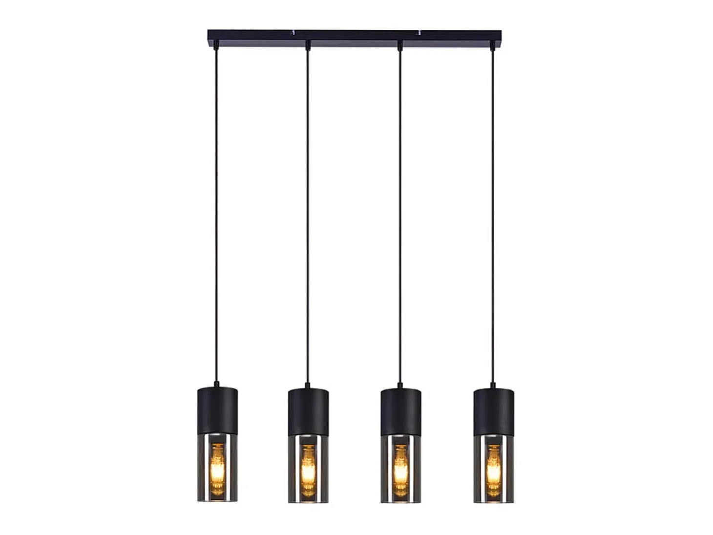 NETTLIFE Lámpara colgante para mesa de comedor, E27, 4 llamas, LED ajustable, pantalla de cristal moderna