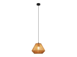 NETTLIFE Lámpara colgante de mesa de comedor vintage 1 bombilla diseño de cuerda de cáñamo linterna E27 lámpara de comedor