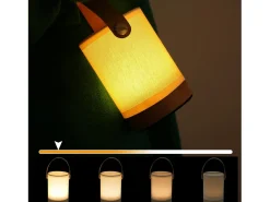 NETTLIFE Lámpara de cabecera Lámpara de mesa LED táctil - Regalo regulable con batería recargable USB Lámpara de cabecera de tela portátil moderna