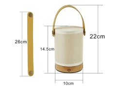 NETTLIFE Lámpara de cabecera Lámpara de mesa LED táctil - Regalo regulable con batería recargable USB Lámpara de cabecera de tela portátil moderna