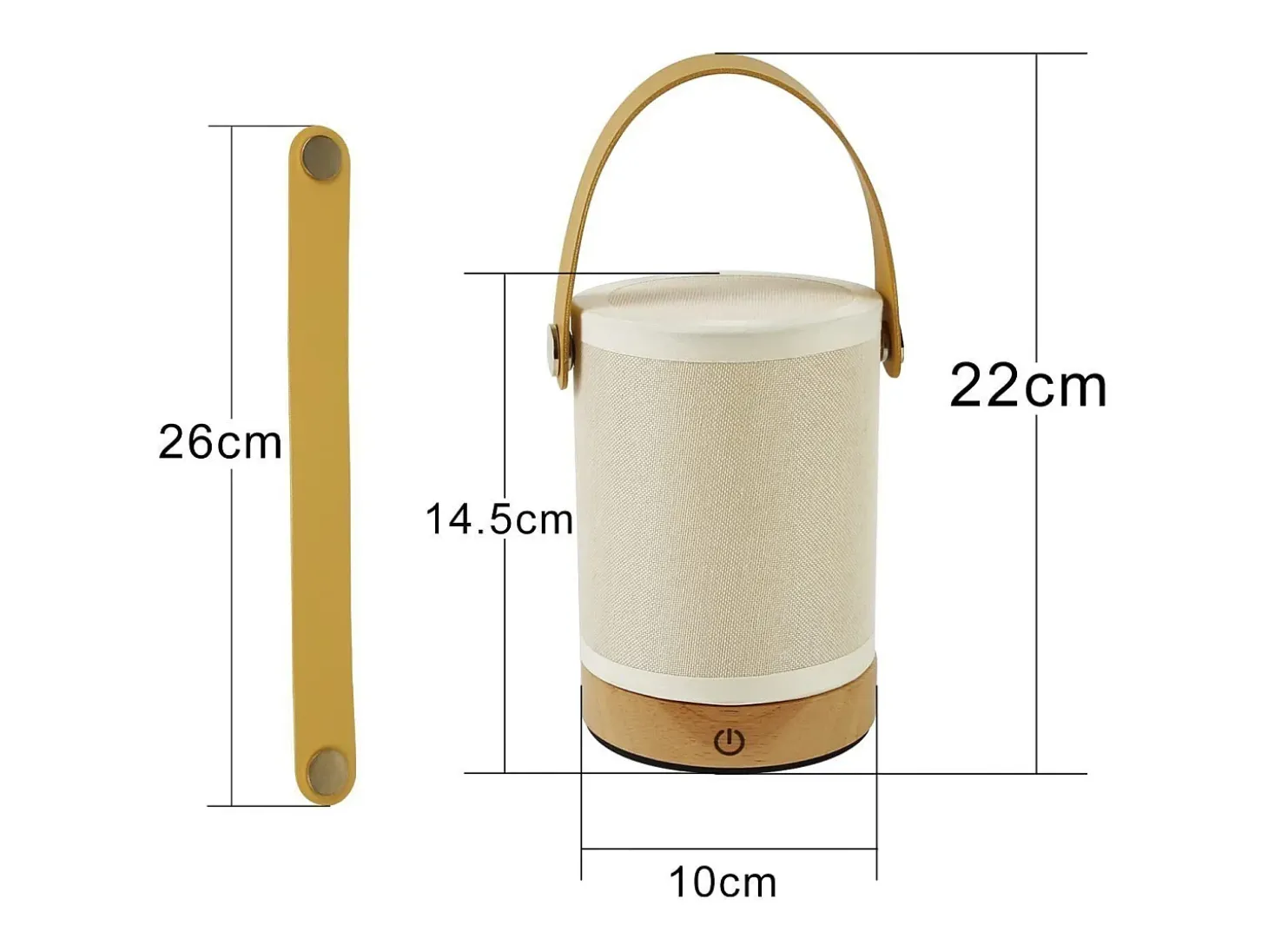NETTLIFE Lámpara de cabecera Lámpara de mesa LED táctil - Regalo regulable con batería recargable USB Lámpara de cabecera de tela portátil moderna