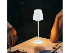 NETTLIFE Lámpara de cabecera con batería inalámbrica - LED RGB 2600 mhA Lámpara de mesa para exteriores Lámpara de batería USB TIPO C Blanca