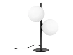 NETTLIFE Lámpara de Mesa / Lámpara de Cabecera Negra para Salón, E27, Diseño Moderno, Vidrio Industrial Vintage, Metal, 2 Bombillas