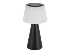 NETTLIFE Lámpara de mesa con batería solar, lámpara de noche LED inalámbrica, 3600 mhA, recargable, táctil, regulable, lámpara negra con batería USB