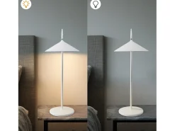 NETTLIFE Lámpara de mesa con batería lámpara de noche inalámbrica LED 1800mhA recargable táctil regulable moderna blancapara exterior IP44