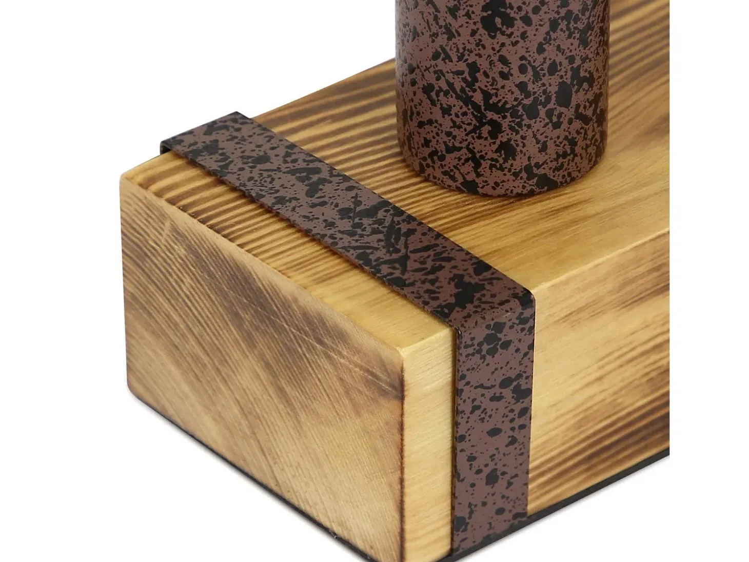 NETTLIFE Lámpara de Mesa de Madera Vintage Lámpara de Noche Retro E27 Lámpara de Noche Industrial de 20 CM con Enchufe - Sin Bombillas