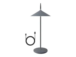NETTLIFE Lámpara de mesa inalámbrica, lámpara de noche LED con batería de 1800 mhA, recargable, táctil, regulable, moderna, IP44 con USB