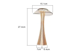 NETTLIFE Lámpara de mesa LED táctil regulable con batería, lámpara de noche con USB.
