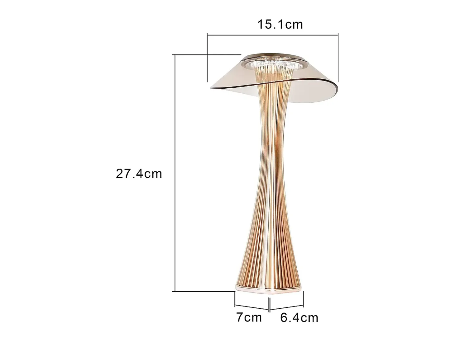 NETTLIFE Lámpara de mesa LED táctil regulable con batería, lámpara de noche con USB.