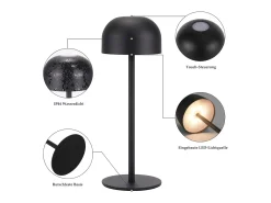 NETTLIFE Lámpara de mesa LED inalámbrica: lámpara de mesa regulable táctil con 3 temperaturas de color USB