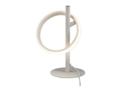 NETTLIFE Lámpara de mesa LED moderna - Lámpara de cabecera con forma de anillo blanco Rotación Anillos extraíbles 13W 3000K Blanco cálido