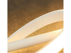 NETTLIFE Lámpara de mesa LED moderna - Lámpara de cabecera con forma de anillo blanco Rotación Anillos extraíbles 13W 3000K Blanco cálido