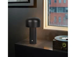 NETTLIFE Lámpara de mesa LED inalámbrica, lámpara de noche regulable de 2W con pilas para dormitorio, lámpara de seta pequeña