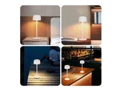 NETTLIFE Lámpara de mesa LED inalámbrica, lámpara de noche continua con batería
