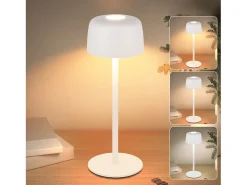 NETTLIFE Lámpara de mesa LED inalámbrica, lámpara de noche continua con batería
