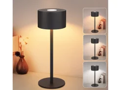 NETTLIFE Lámpara de mesa LED inalámbrica (paquete de 2): lámpara de mesa regulable al tacto con 3 temperaturas de color, altura ajustable, USB
