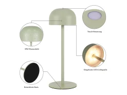 NETTLIFE Lámpara de mesa LED inalámbrica (paquete de 2): Lámpara de mesa regulable táctil con 3 temperaturas de color