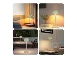 NETTLIFE Lámpara de mesa LED inalámbrica (paquete de 2): Lámpara de mesa regulable táctil con 3 temperaturas de color