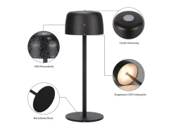 NETTLIFE Lámpara de mesa LED inalámbrica, lámpara de noche continua con batería
