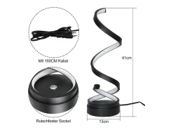 NETTLIFE lámpara de mesa LED regulable táctil para mesilla de noche, moderna de 12W con un diseño negro de 1,6 metros.