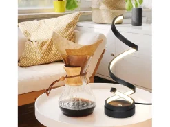 NETTLIFE lámpara de mesa LED regulable táctil para mesilla de noche, moderna de 12W con un diseño negro de 1,6 metros.