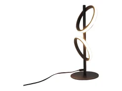 NETTLIFE Lámpara de Mesa Moderna LED Negra, Anillos Desmontables, 13W, 3000K, Blanco Cálido, Asistente Desmontable
