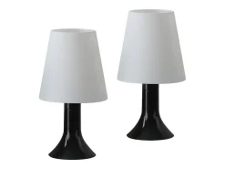 NETTLIFE Lámpara de mesa para salón, lámpara de noche con cable, juego de 2 lámparas pequeñas E14, lámparas de mesa modernas