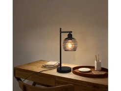 NETTLIFE Lámpara de mesa vintage Lámpara de noche E27 - Lámpara de mesa de metal industrial negro Máx. Lámpara de escritorio retro de 60 W