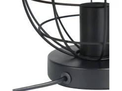 NETTLIFE Lámpara de mesa vintage negra - Lámpara de noche retro Lámpara E27 con casquillo metálico decoración industrial - Máx. 40W - Sin bombillas