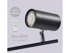 NETTLIFE lámpara de mesilla, lámpara de mesa negra, salón giratoria 350° GU10, metal, oficina.