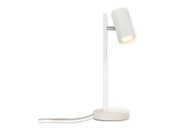 NETTLIFE lámpara de mesilla de noche, lámpara de mesa blanca giratoria 350° GU10, de metal, para oficina.
