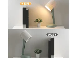 NETTLIFE Lámpara de noche lámpara de mesa de salón con cable juego de 2 lámparas pequeñas 37,4 cm verde E14 lámparas de mesa modernas