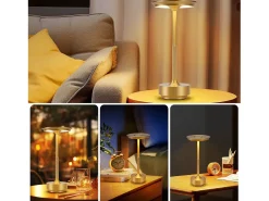 NETTLIFE Lámpara de noche, lámpara de mesa inalámbrica, batería - Lámpara de mesa LED táctil regulable con batería recargable por USB