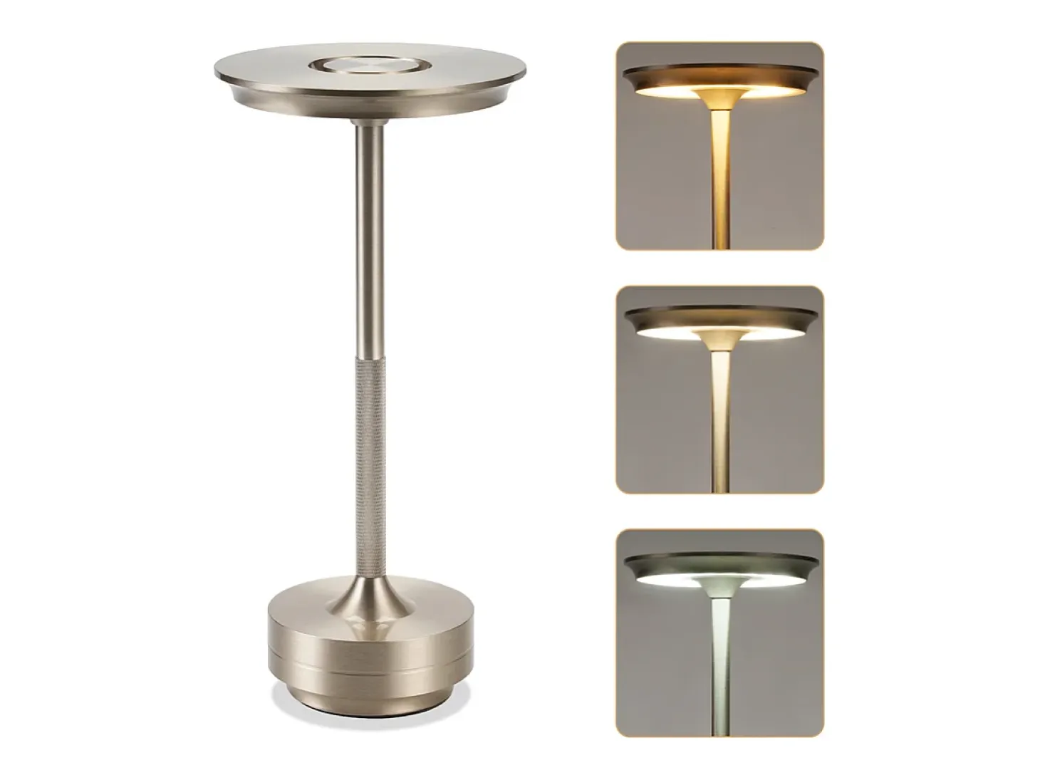 NETTLIFE Lámpara de noche, lámpara de mesa inalámbrica, batería - Lámpara de mesa LED táctil regulable con batería recargable por USB