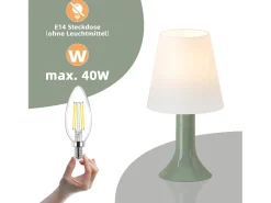 NETTLIFE Lámpara de noche, lámpara de mesa para salón con cable, juego de 2 lámparas de mesa pequeñas verdes, lámparas de mesa modernas E14